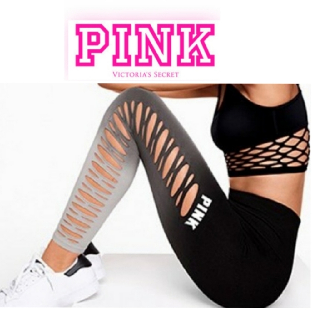 VS PINK COOL & COMFY CUT OUT TIGHTS - Picture 2 of 13